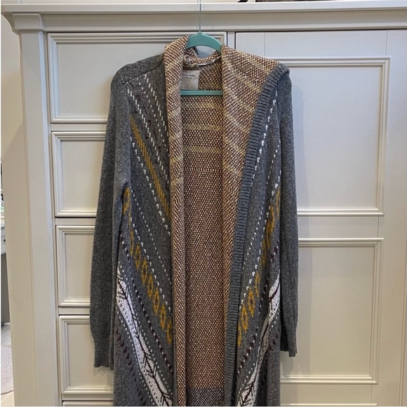 Abercrombie & Fitch Maxi Duster Aztec Cardigan with hood Size Small - Picture 1 of 3